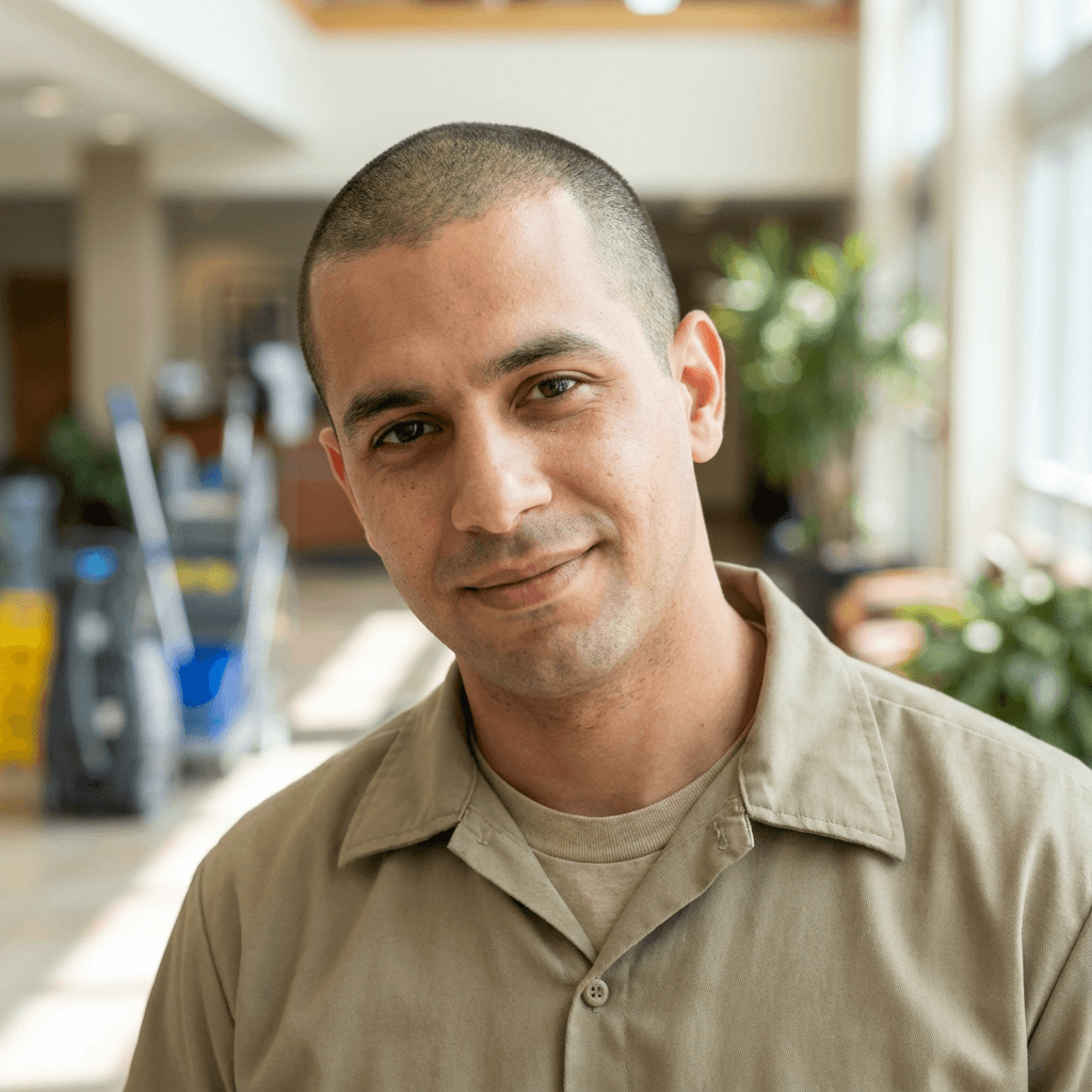 Marcus Bell, a male homeowner in his late 30s, standing by his kitchen counter