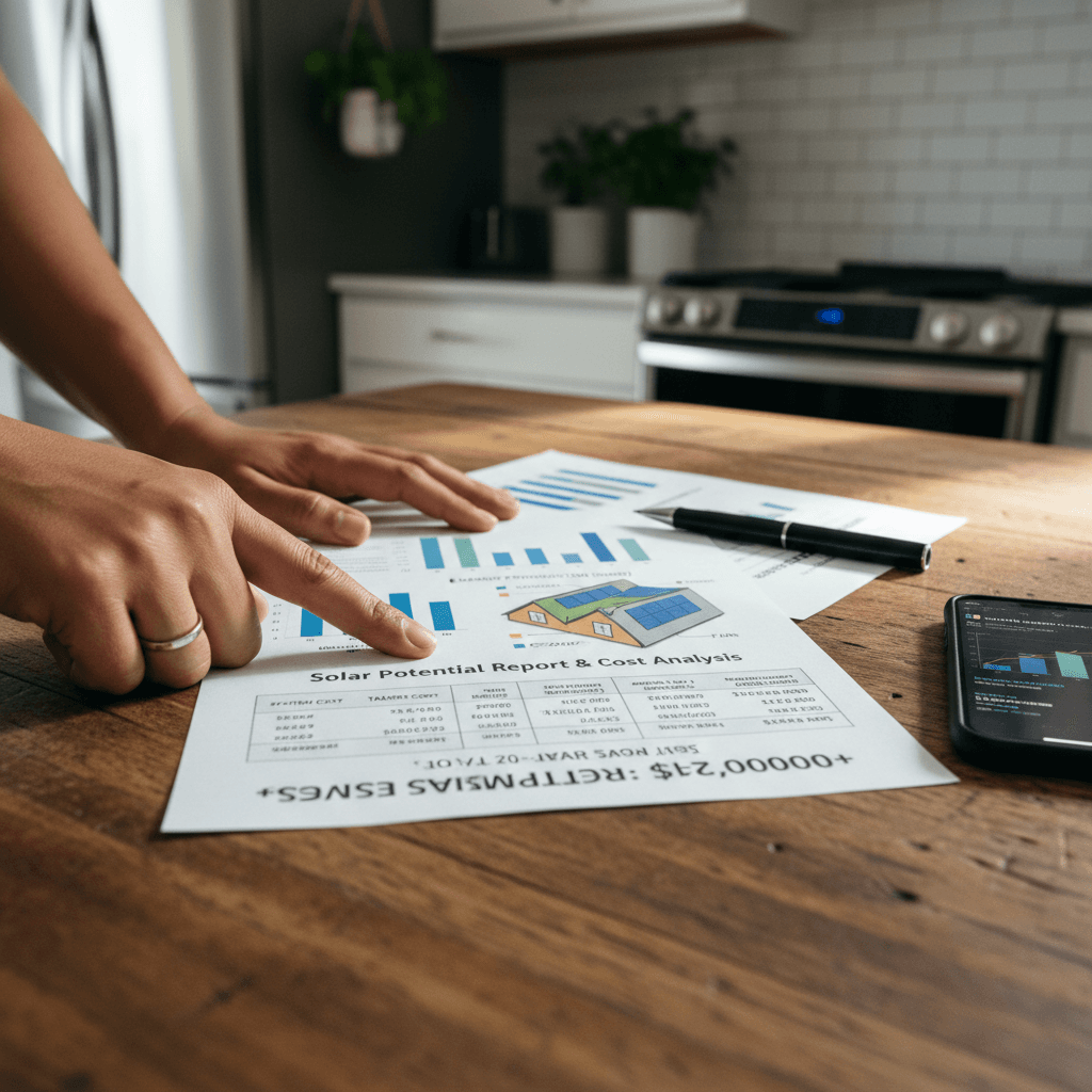Electrician reviewing an estimate with a homeowner